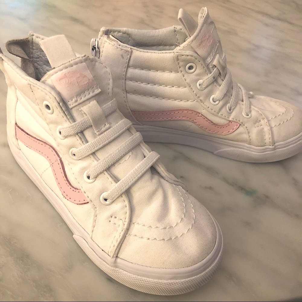 VANS white and pink high tops